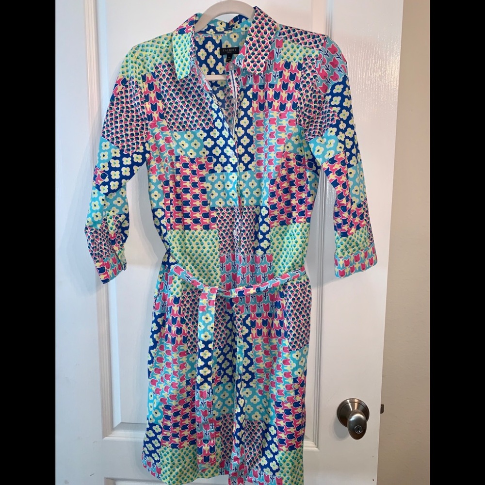 Talbot’s Flower Power Vintage Feel Shirt Dress 6P